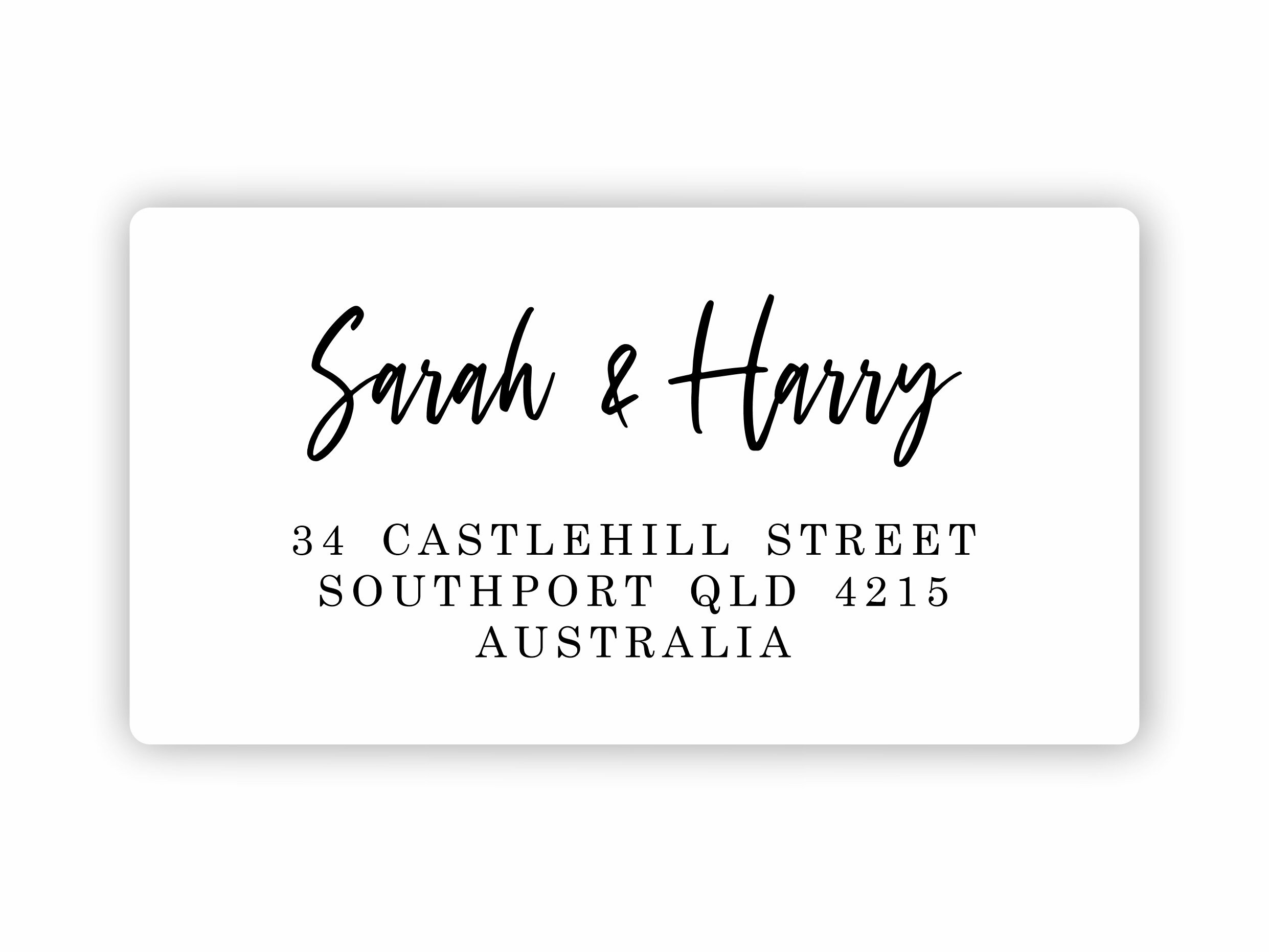 Address Label Script Address Sticker Personalised Return Etsy Australia