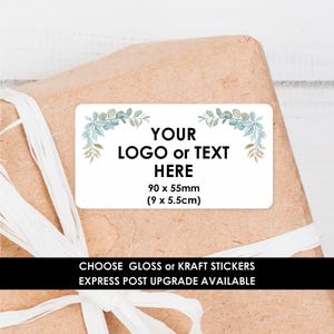 Custom Rectangle Logo Stickers | Gloss Product Labels (90 x 55mm)