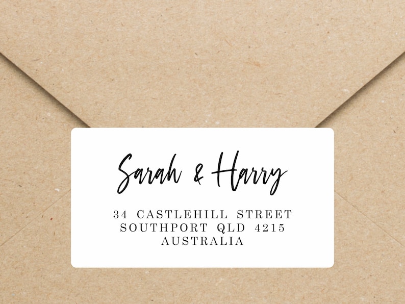 Address Label Script Address Sticker Personalised Return Etsy Australia