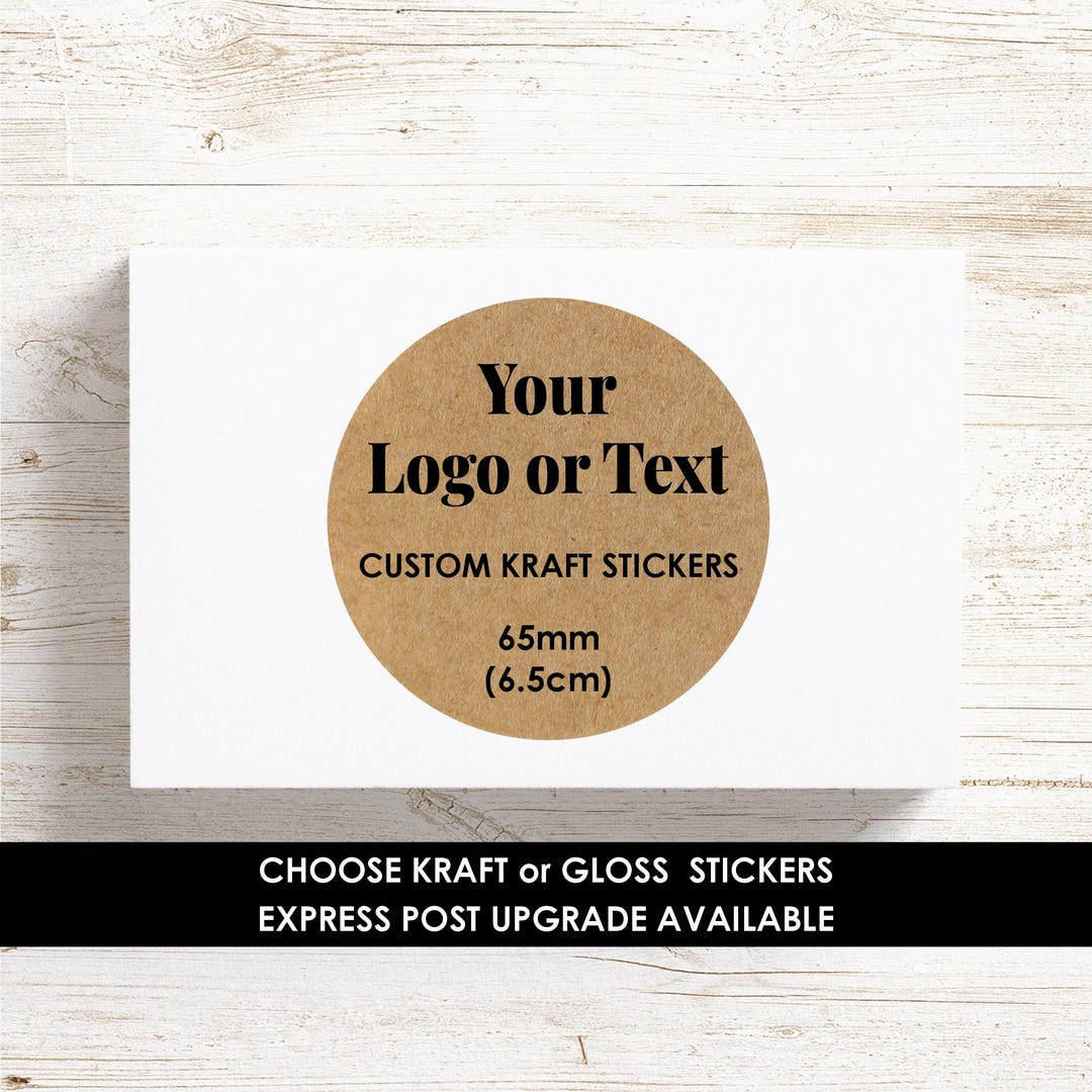 Custom Kraft Paper Stickers | Logo Stickers, 65mm Round - Etsy Australia
