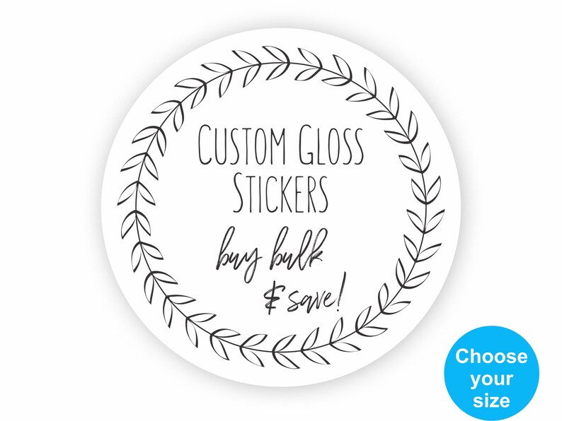 Gloss Stickers Buy Bulk and Save White Gloss Custom Labels Etsy Australia