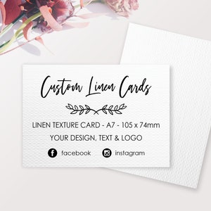 Custom Cards | Linen Postcards | Thank you Cards | Personalized Flyers | Linen Texture Card 105 x 74mm