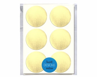 Gold Metallic Stickers, Round Gold Labels for Envelope and Packaging Seals. Sold in Sticker Packs of 48 Round Stickers.