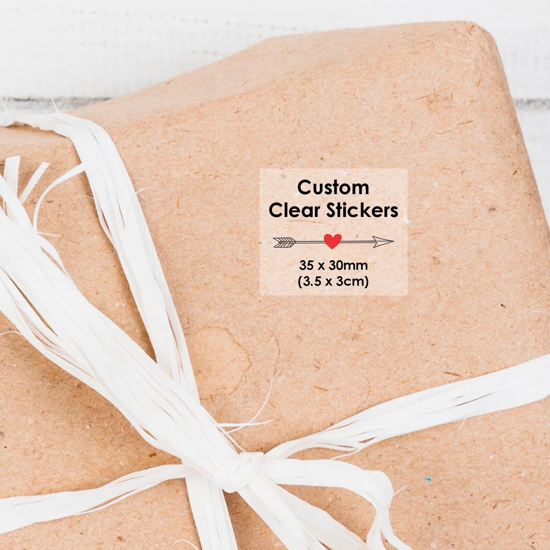 Custom Logo Clear Stickers | Waterproof Rectangle Labels (35 X 30mm) - Etsy