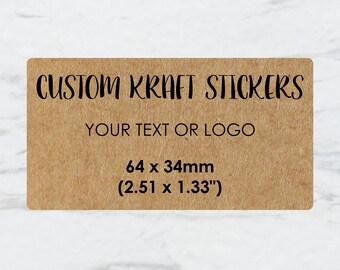 Personalised Custom Logo Large Stickers/Address Labels 64x34mm 
