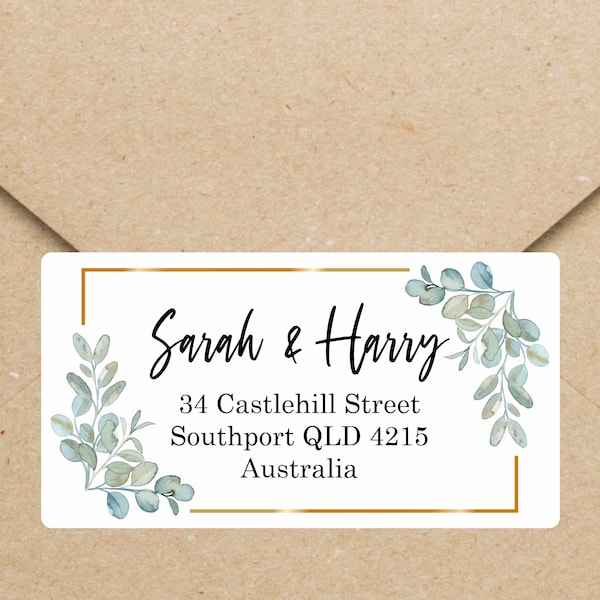 Address Label | Script Address Sticker | Personalised Return Address Label | Wedding Address Sticker | Pretty Rectangle Sticker | 24