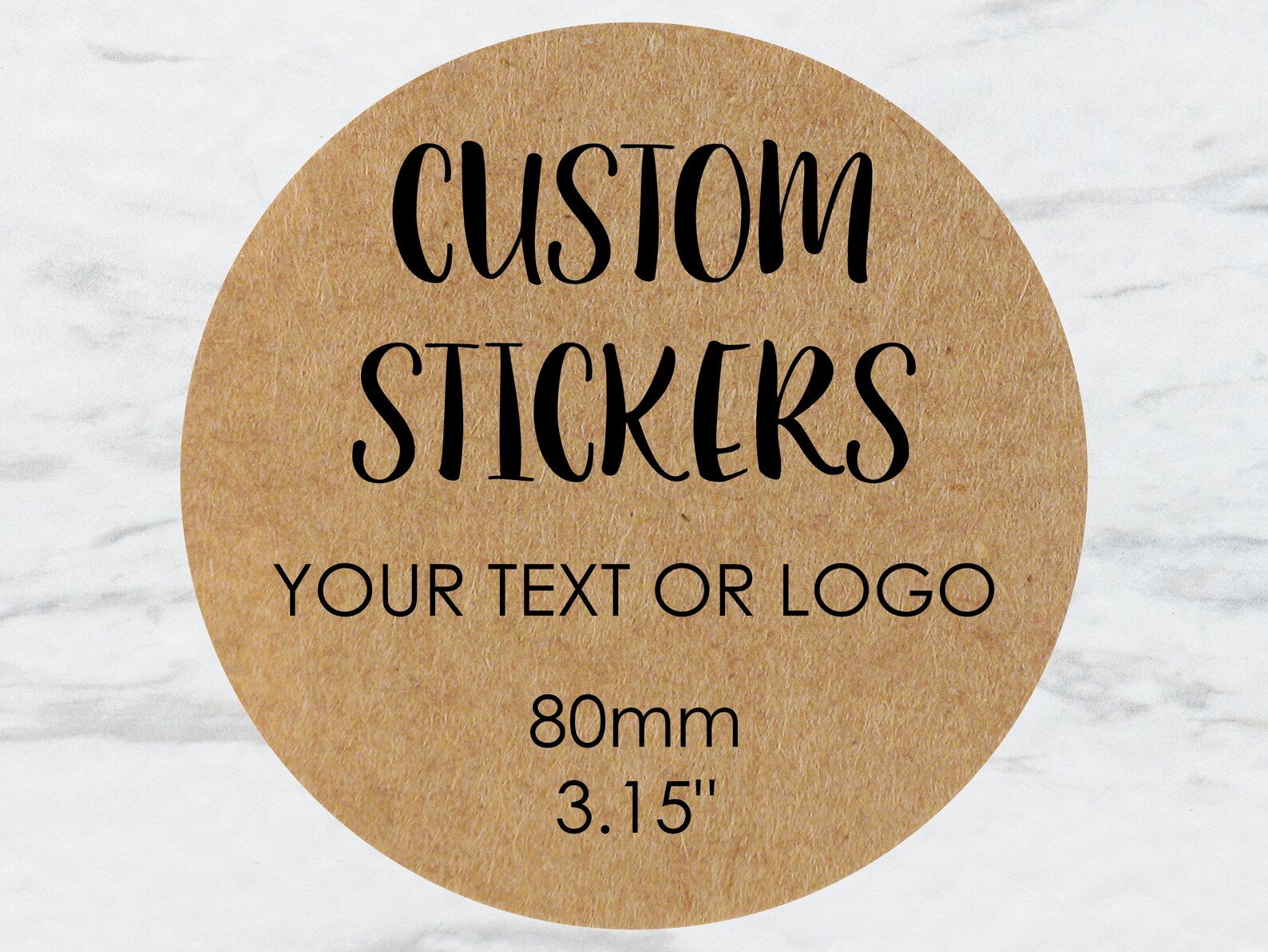 Custom Kraft Labels 80mm Round Stickerl 3.15 inch Kraft Etsy