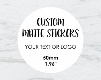 Personalised Wedding Stickers 100 custom printed White Round labels Large 50mm 