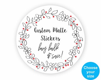Matte Stickers - Buy Bulk and Save - White Matte Custom Labels for Product Labels, Packaging and Business Stickers