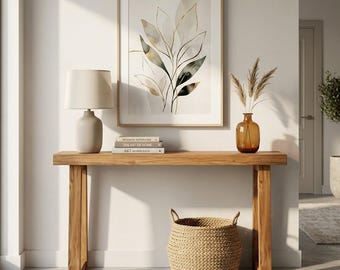 Solid Wood Console Table Narrow Entryway Table Rustic Sofa Table Hallway Accent Table