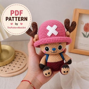 Tony Tony Chopper Inspired Crochet Pattern (V2.0) | Amigurumi Reindeer Doll Tutorial (PDF Download)