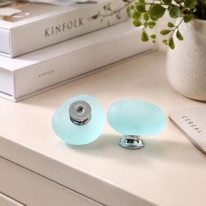 Irregular Glass Drawer Knobs – Frosted Cabinet & Dresser Hardware