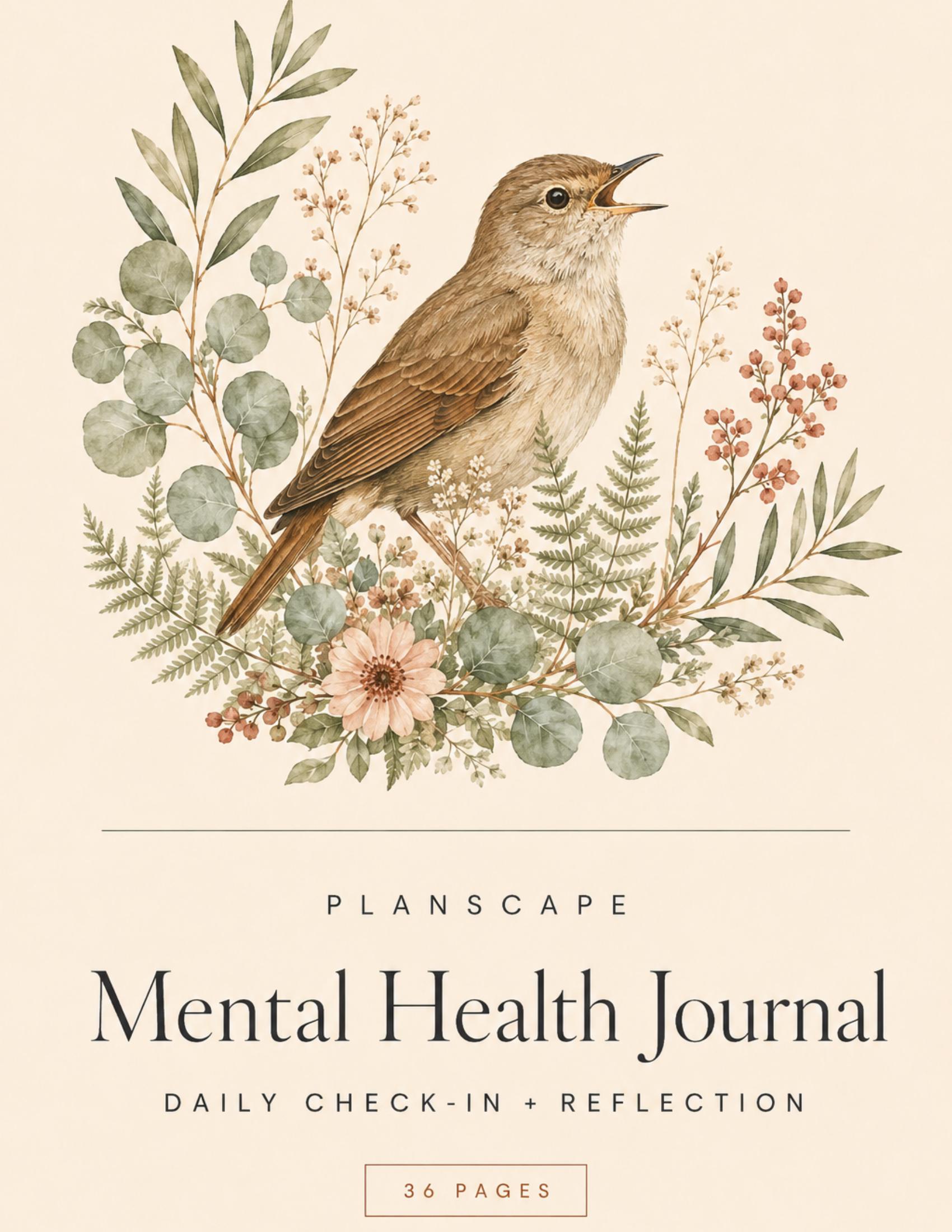 Mental Health Journal Printable, Daily Check In Pages, Guided Journal Prompts, Weekly Reflection and My Toolkit Pages