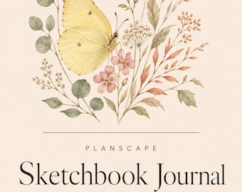Sketchbook Journal Printable, One Page Per Artwork with Sketch Box, Technique Notes, Inspiration Pages and Gallery Index