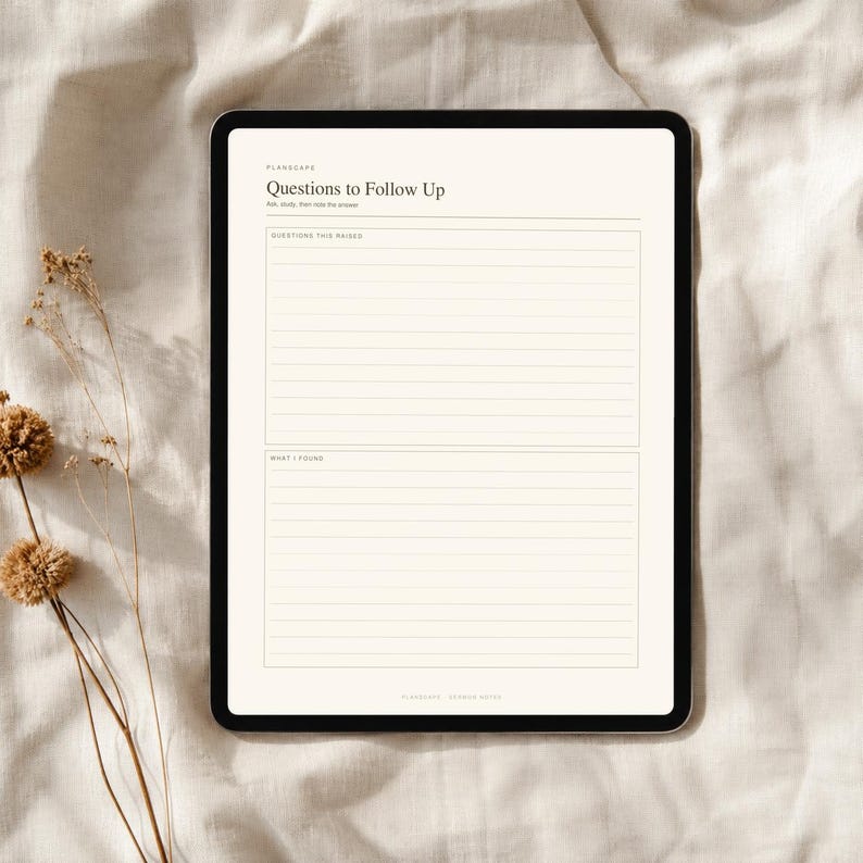 Sermon Notes Notebook Undated Printable, Church Message Notes, Sermon Series Tracker, Takeaway Pages and Questions Log image 6