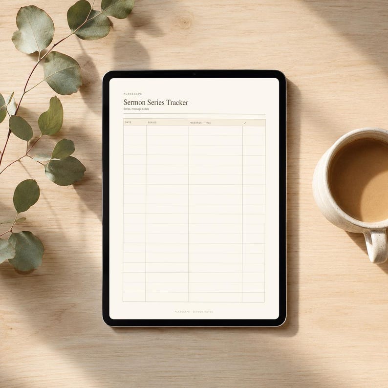 Sermon Notes Notebook Undated Printable, Church Message Notes, Sermon Series Tracker, Takeaway Pages and Questions Log image 2
