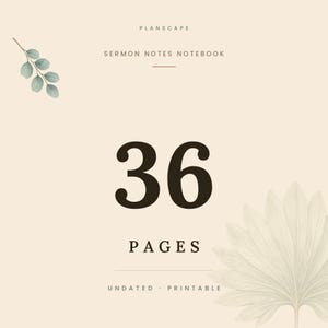 Sermon Notes Notebook Undated Printable, Church Message Notes, Sermon Series Tracker, Takeaway Pages and Questions Log image 5