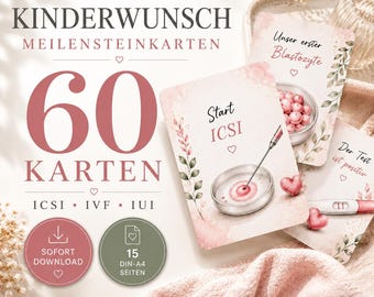 Fertility Milestone Cards | ICSI • IVF • IUI | Printable Reminder Cards for Your Fertility Journey | Instant Download