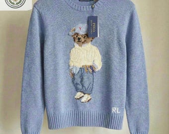 Sweter Polo Ralph Lauren Polo Bear z bawełny i okrągłym dekoltem – marynarska edycja letnia
