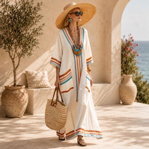 oversized beach dress Organic Cotton Shirt Dress with Pockets | Relaxed Button-Down Maxi Dress - Beach Coverup- Bohemian Shirt Dress