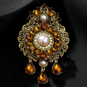 Amber Brooch - Etsy