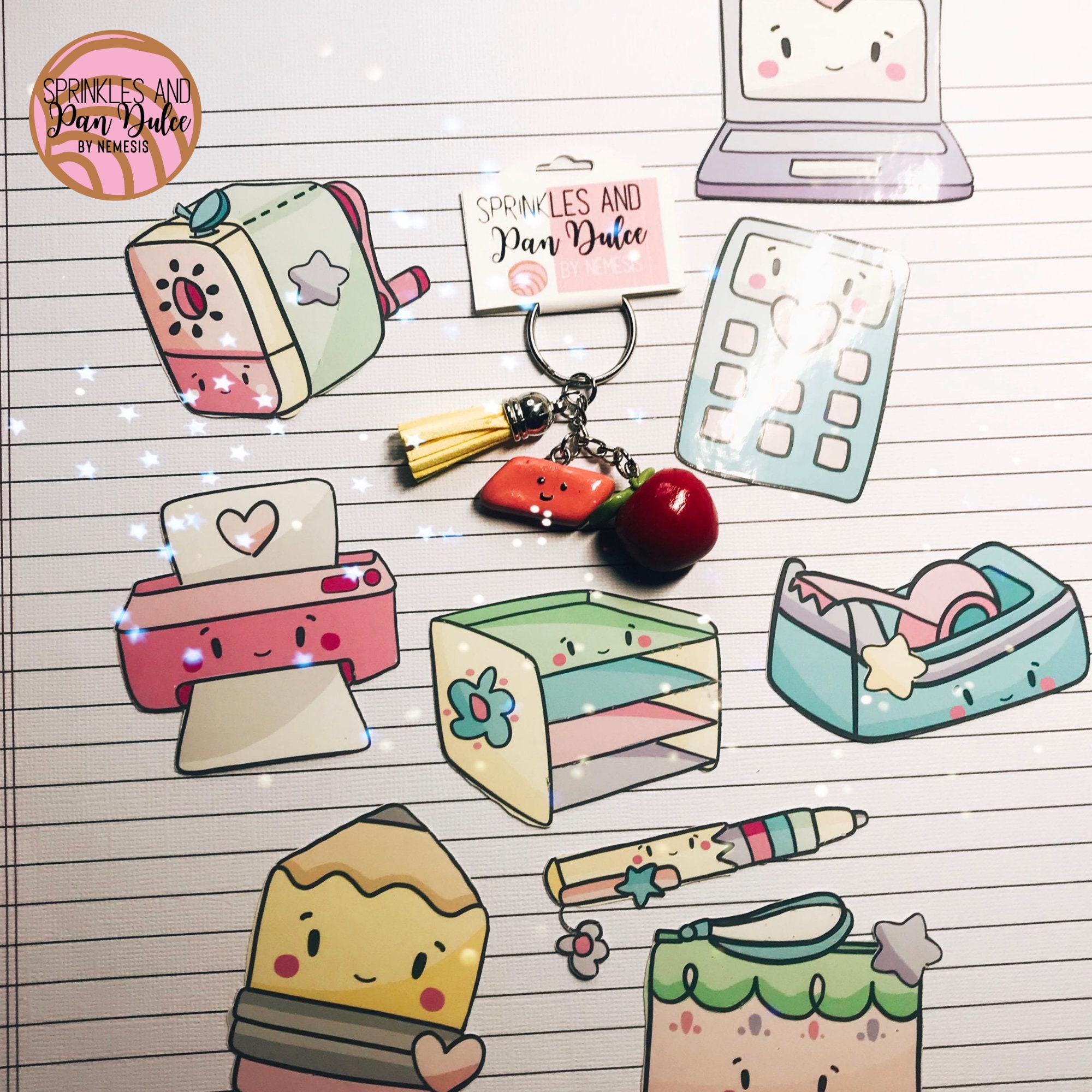 Cute Kawaii Teacher Keychain Kawaii Keychain Polymer Clay Etsy