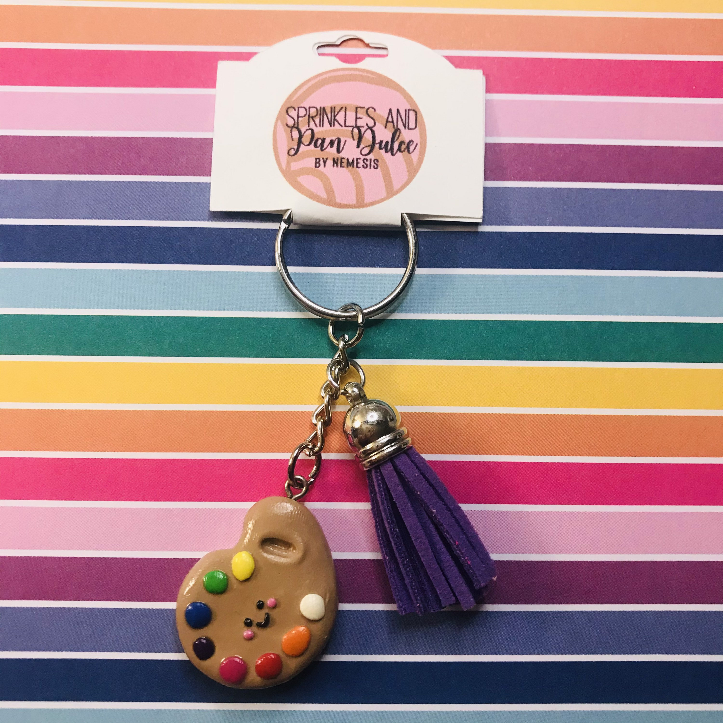 Cute Artist Palette Keychain Paint Keychain Keychain Etsy