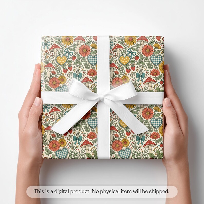 Cottagecore Floral Mushroom Seamless Pattern, Retro Boho Groovy Fabric ...