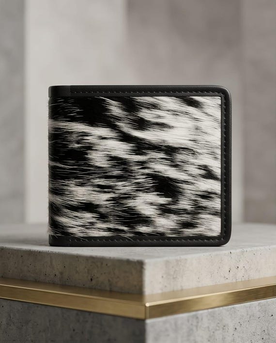 Cowhide Wallet | Real Hair on Leather Purses | Natural Cow Skin Wallets | Handmade Cowhide Purses