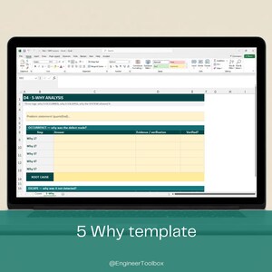 Three Leg 5 Why Analysis Template Excel | Quality Root Cause Tool (Download)