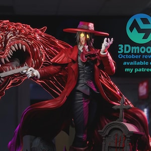 Alucard Hellsing Vampire Statue: Hand-Painted Anime Fan Art Display Collectible