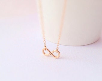 Gold filled infinity necklace -Tiny Infinity Necklace, Infinity Pendant, Gold Fill necklace - layered necklace