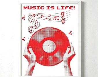 Music Is Life Wall Art, My Help Cometh From The Lord Print (A4, A3)