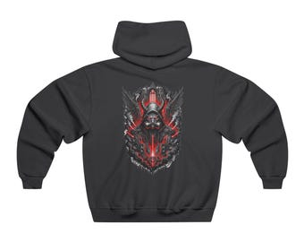 Roter Gothic Skull Crest Hoodie | Mit Kapuze Sweatshirt