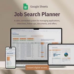 Job-Tracker | Google Sheets Dashboard, mobile Ansichten, Interview- und Angebotsplanung | Lebenslauf-Organizer