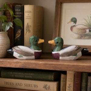 木製　カモの置物 5体セット デコイ Wood duck decoy - Etsy 日本