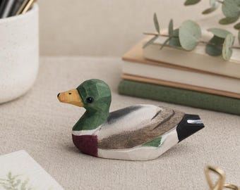 Duck Mom Gift Wood Figurine | Pet Duck Memorial Keepsake | Custom Mallard Carving | Farm Animal Decor | Cute Duck Lover Gift