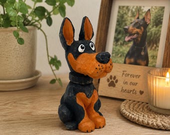 Cute Dog Desk Pet | Wooden Labrador Figurine | Dog Mom Office Decor | Boss Gift Dog Lover | Hand Carved Animal Art | Stocking Stuffer