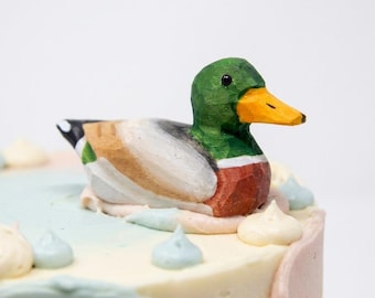 Mallard Duck Cake Topper | Hunting Wedding Cake Decor | Rustic Woodland Baby Shower | Groom's Cake Topper | Wood Bird Couple Anniversary