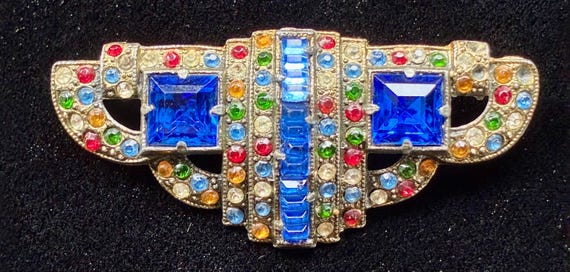 Art Deco Czech glass brooch