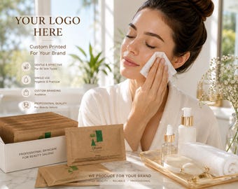 Individuell bedruckte Feuchttücher für Schönheitssalons, Eigenmarken-Make-up-Entferner-Tücher, personalisierte Hautpflegeverpackungen, Spa-Zubehör