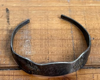 Girls Vintage Silver Bracelet Bagle Cuff WM Rodgers Silver Oneida Spoon Antique