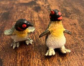 Vintage Penguin Set Figures Hard Plastic Kids Room Decor Jungle Zoo Theme Toys