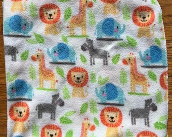 Jungle Theme Baby Blanket Soft & Cozy Recieving Blanket Giraffe Elephants Lion Zoo Safari Snuggly Wrap