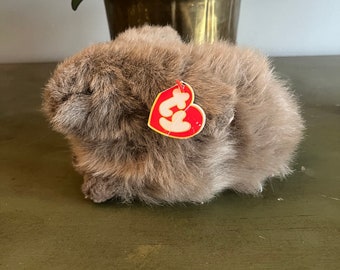 Ty Beanie Baby Nibbles Bunny 8000 / RARE 90s Beanie Baby / Easter Bunny / Fur Bunny / Rabbit/ Plush / Stuffed Animals