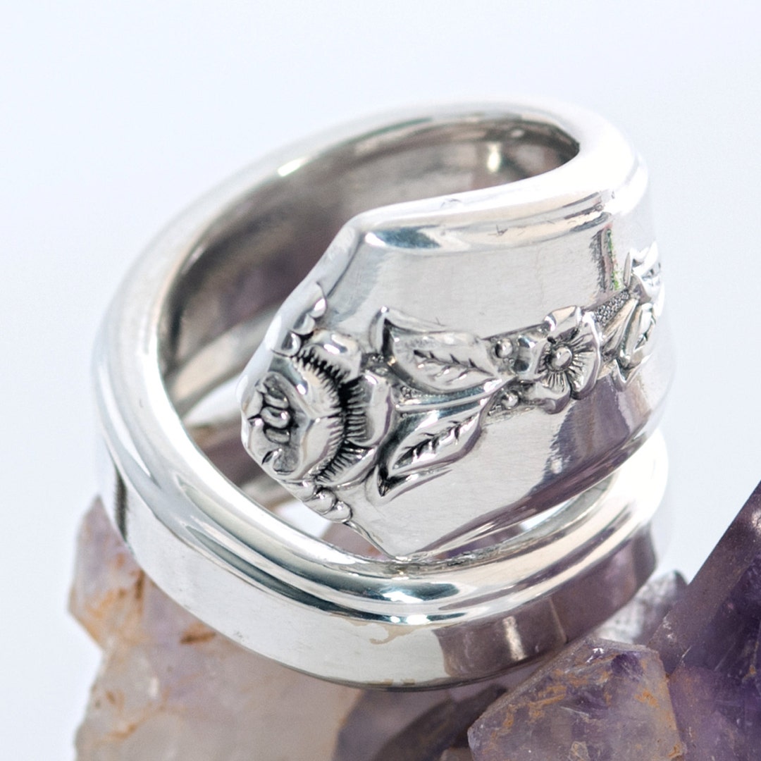 Spoon Ring, Vintage Silverware Ring, Spring Garden Silverware Spoon ...