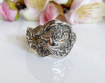 Sterling Spoon Ring, Versailles Sterling Spoon Ring, 1888 Gorham Sterling Silverware Ring, Vintage Spoon Jewelry, Gorham Spoon Ring(mcfS142)