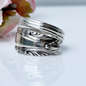 Sterling Spoon Ring, Stradivari Sterling Silver Spoon Ring, Vintage Spoon Jewelry, 1937 Floral Spoon Ring, Sterling Jewelry (mcfS140)