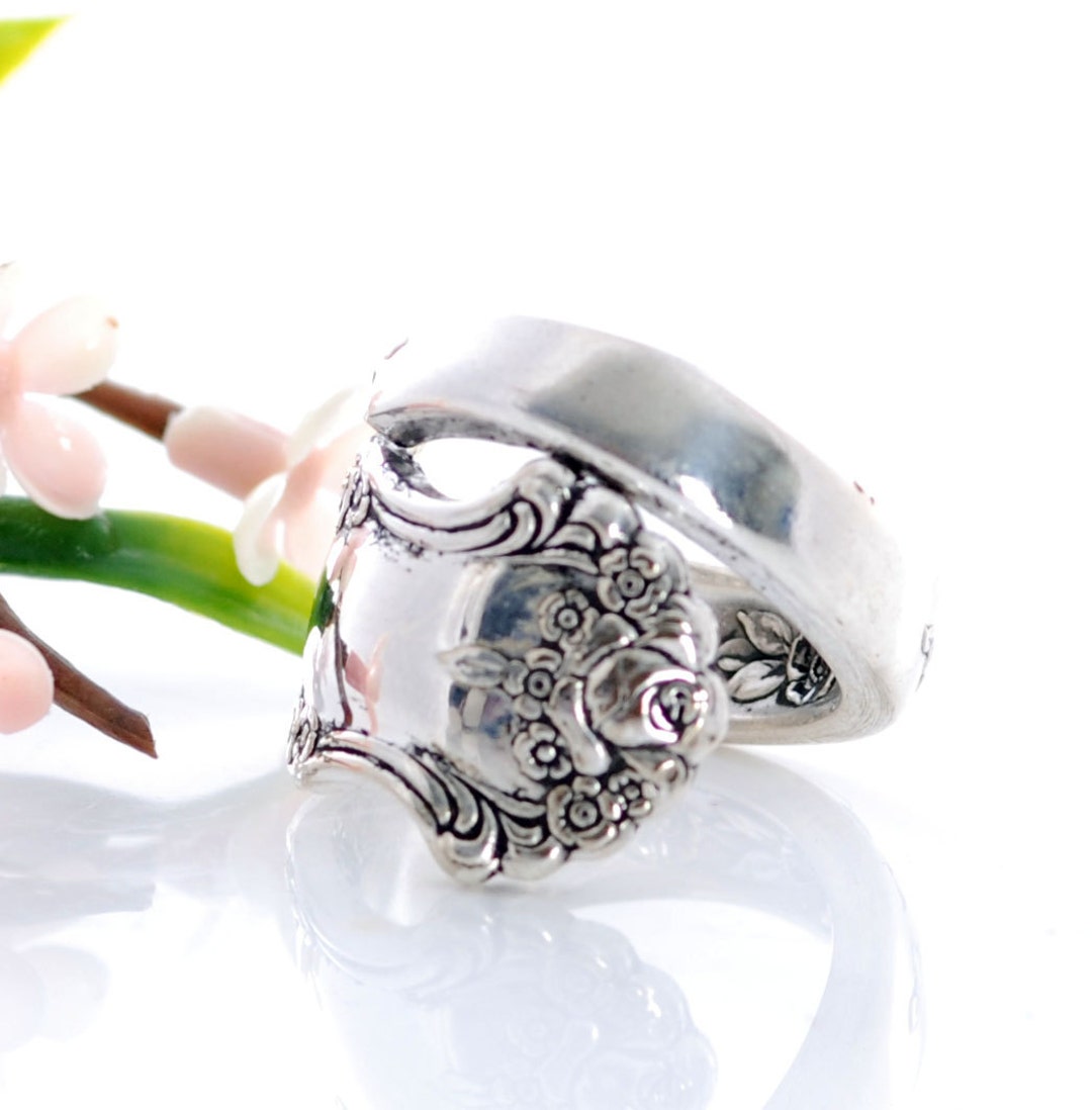 Spoon Ring, Holiday Silverware Spoon Ring, 1951 Rose Silverware Spoon ...