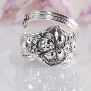 Sterling Spoon Ring, Landers No.2 Sterling Spoon Ring, 1900 Vintage Sterling silver ring, Sterling silverware Jewelry (mcfS132)